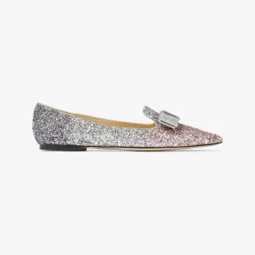 Jimmychoo/吉米周 GALA-芭蕾粉色银色碳灰色三重渐变闪粉面料尖头高跟鞋 GALAVNB0C8203