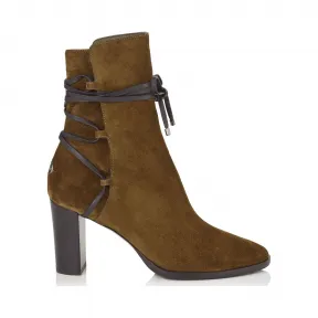 Jimmychoo/吉米周 橄榄色绒面革和皮靴 HAMPTON80SUL030059