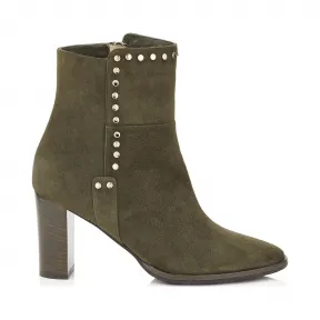 Jimmychoo/吉米周 饰有饰钉的军绿色​​麂皮靴 HARLOW80DUT033553