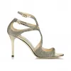Jimmychoo/吉米周 浅青铜La金葱凉鞋 IVETTELAG020026