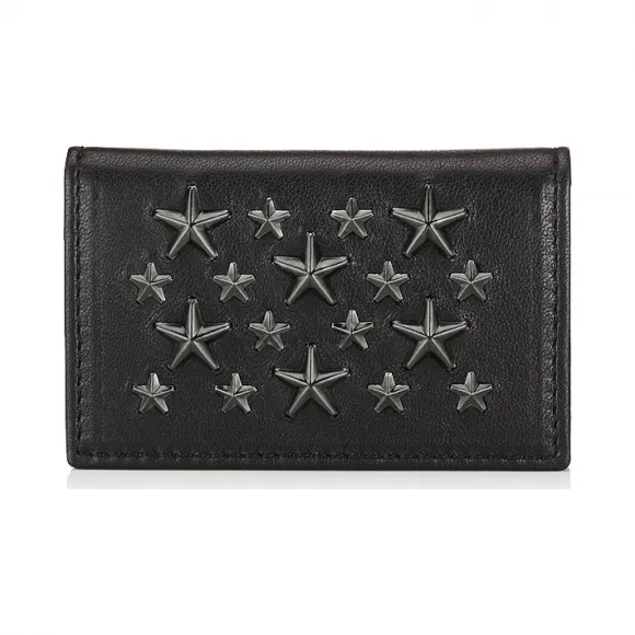 Jimmychoo/吉米周 设计师黑色星星皮革卡夹 j000049429001