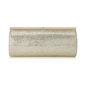 Jimmychoo/吉米周 香槟色闪光布手拿包 j000056122001