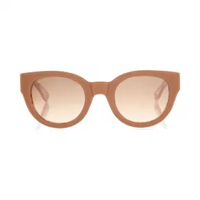 Jimmychoo/吉米周 裸色醋酸酯圆形镜框太阳镜，带叶子效果 j000062969001