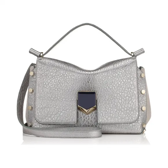 Jimmychoo/吉米周 铂金金属粒面皮革手袋 j000065374001