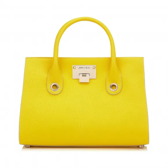 Jimmychoo/吉米周 流行黄色软粒面皮革手提袋 j000066164001
