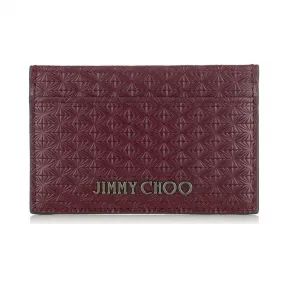 Jimmychoo/吉米周 深樱桃钻石压纹小牛皮卡夹 j000066499001