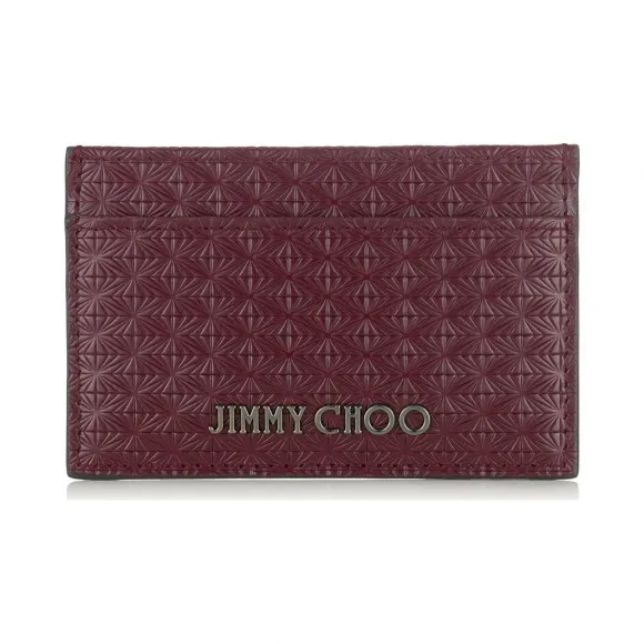 Jimmychoo/吉米周 深樱桃钻石压纹小牛皮卡夹 j000066499001