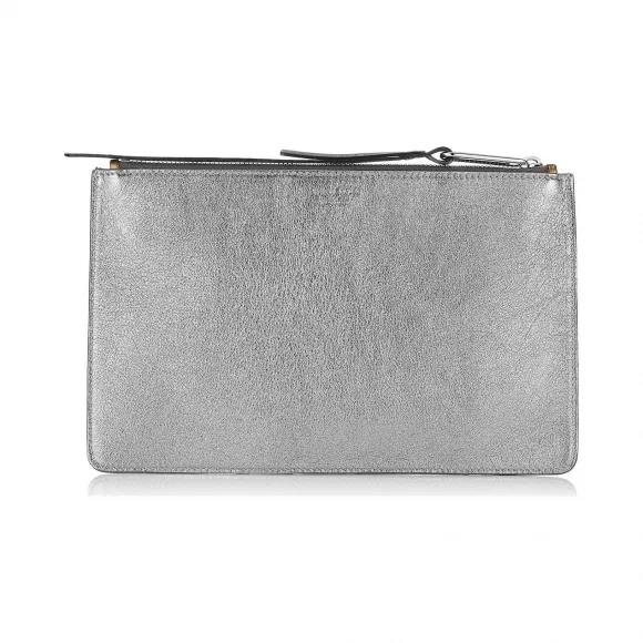 Jimmychoo/吉米周 铂金和浅蜂蜜金属纳帕混合小包 j000067948001