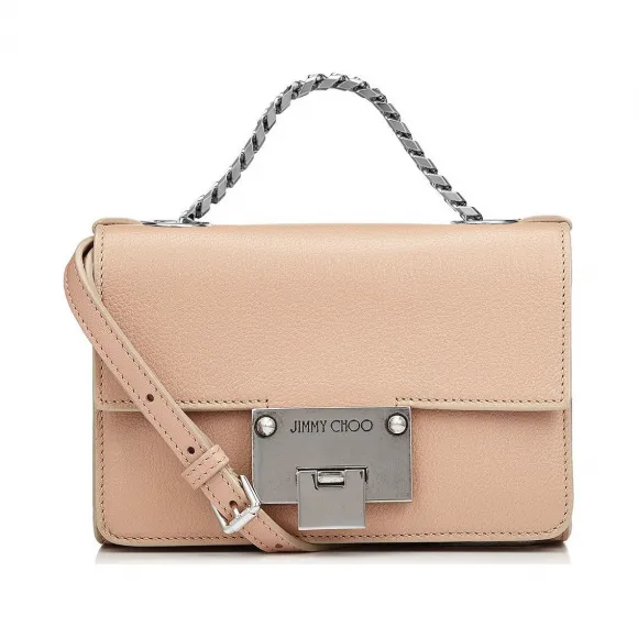 Jimmychoo/吉米周 芭蕾舞粉红色柔软粒面皮革迷你斜挎包 j000070647001