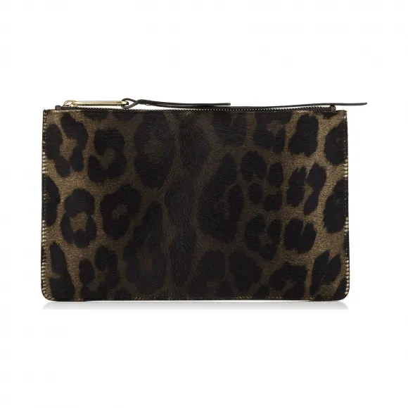 Jimmychoo/吉米周 军绿色豹纹小马和橙色小马配件袋 j000071239001