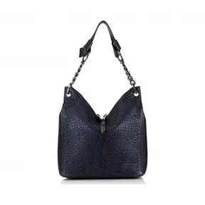 Jimmychoo/吉米周 海军蓝金属粒面皮革单肩包 j000078159001
