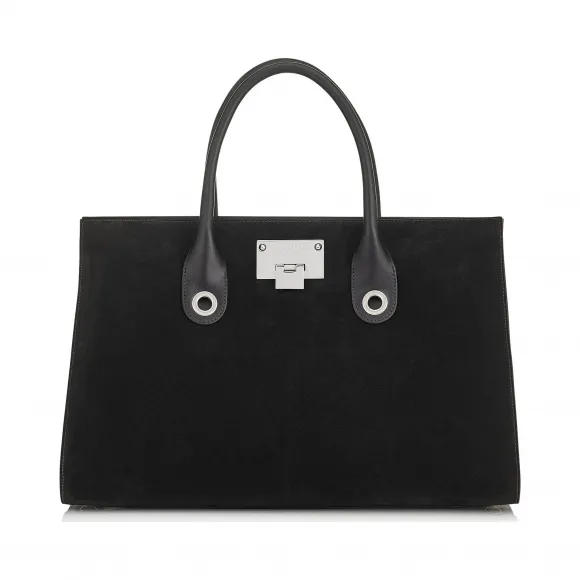 Jimmychoo/吉米周 黑色和Cosmos麂皮手提袋 j000086253001