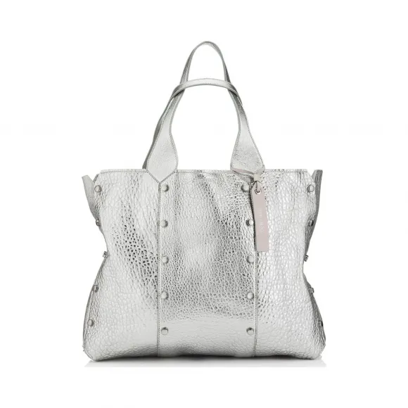 Jimmychoo/吉米周 铂金金属粒面皮革手提袋 J000088025001