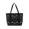Jimmychoo/吉米周 黑色混合皮革托特包，饰有图形星星点缀 J000089862001