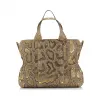 Jimmychoo/吉米周 淡褐色和金色金属化蟒蛇皮手提袋 J000091335001