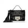 Jimmychoo/吉米周 黑色绒面革和Galaxy Star印花流苏修补包和流苏 J000092568001