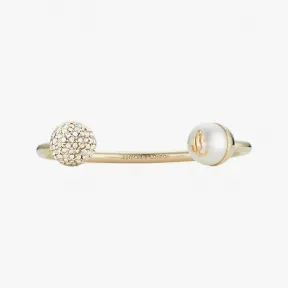 Jimmychoo/吉米周 JCCrystalCuff-珍珠和施华洛世奇水晶饰件金色金属手镯 JCCRYSTALCUFFMJIOO0022
