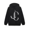 Jimmychoo/吉米周 JC 品牌 logo 款黑色棉质宽松连帽衫  JCHOODIES005013643