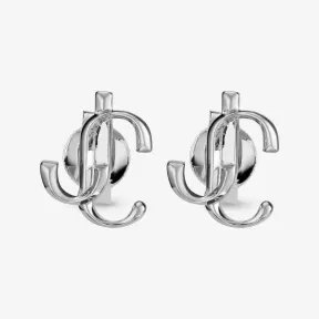 Jimmychoo/吉米周 JC MINI STUDS耳钉-银色金属 JC 交织字母迷你耳钉 JCMINISTUDSCZIAA0009