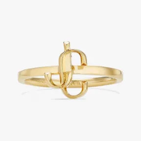 Jimmychoo/吉米周 JCRing-JC交织字母款金色金属戒指 JCRINGMFQOO0022