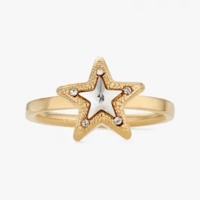 Jimmychoo/吉米周 JCStarRing-镶施华洛世奇水晶金色金属星形戒指 JCSTARRINGMJIOO0022