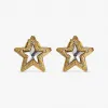 Jimmychoo/吉米周 JCStarStuds-镶施华洛世奇水晶金色金属JC星形耳钉 JCSTARSTUDSMJIOO0022