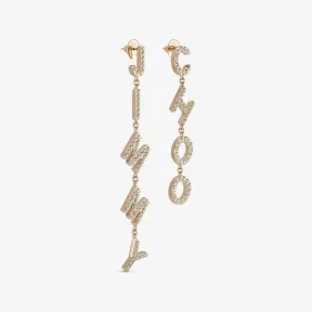 Jimmychoo/吉米周 EARRING耳环-彩色水晶饰金色金属 JC 交织字母耳环 JIMMYCHOOEARRINGMJI0C3720