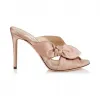 Jimmychoo/吉米周 茶玫瑰色缎布穆勒鞋 KEELY100SAT111014