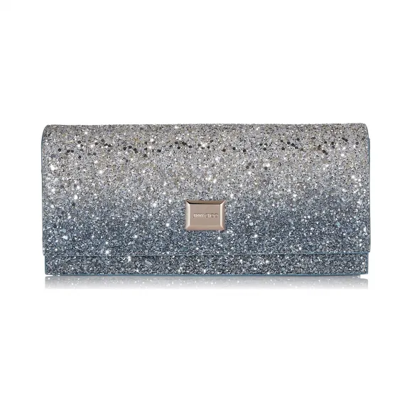 Jimmychoo/吉米周 银色暗蓝色火焰闪粉面料迷你包  LILIABRE0C6079