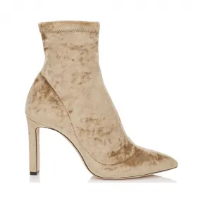 Jimmychoo/吉米周 金发碎碎弹力天鹅绒靴子 LOUELLA85CHG120098