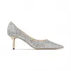Jimmychoo/吉米周 银白沙色耀目闪粉面料尖头高跟鞋 LOVE65TITOO1308