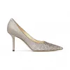 Jimmychoo/吉米周 浅紫色渐变闪粉面料高跟鞋  LOVE85VLD051413