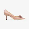 Jimmychoo/吉米周 LOVE/BOW 65 | 蝴蝶结饰芭蕾粉色钻石闪粉面料高跟鞋 LOVEBOW65TAI110323