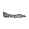 Jimmychoo/吉米周 交织 JC logo 饰银色闪粉平底鞋  LOVEFLATRJC000087