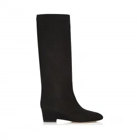 Jimmychoo/吉米周 黑色绒面革中小牛皮靴子 MANSON50SUE010003