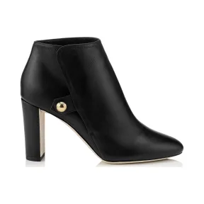 Jimmychoo/吉米周 黑色打蜡柔软皮革短靴 MEDAL85WLE010003
