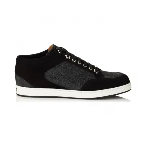Jimmychoo/吉米周 黑色Fine Glitter和绒面革运动鞋 MIAMIFGS000074