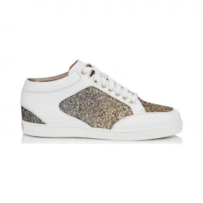 Jimmychoo/吉米周 古色古香的金色和无烟煤混纺亮片降级运动鞋 MIAMIGDT0C5352
