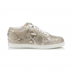 Jimmychoo/吉米周 香槟色金属蛇纹皮革运动鞋 MIAMIISK120011