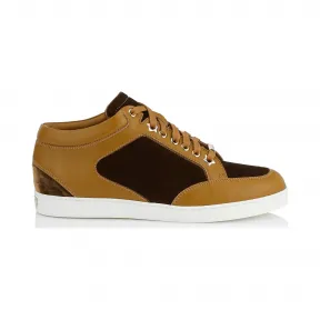 Jimmychoo/吉米周 琥珀色天鹅绒低帮运动鞋 MIAMIVEL070004