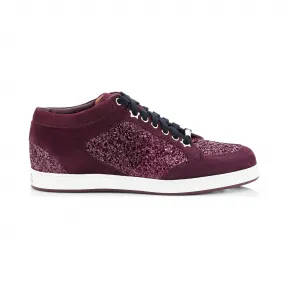 Jimmychoo/吉米周 Vino Galaxy粗糙闪光和绒面革运动鞋 MIAMIXDT061327