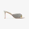 Jimmychoo/吉米周 NARIA MULE 75穆勒鞋-水晶网布饰拿铁色穆勒鞋 NARIAMULE75BIT0C8443