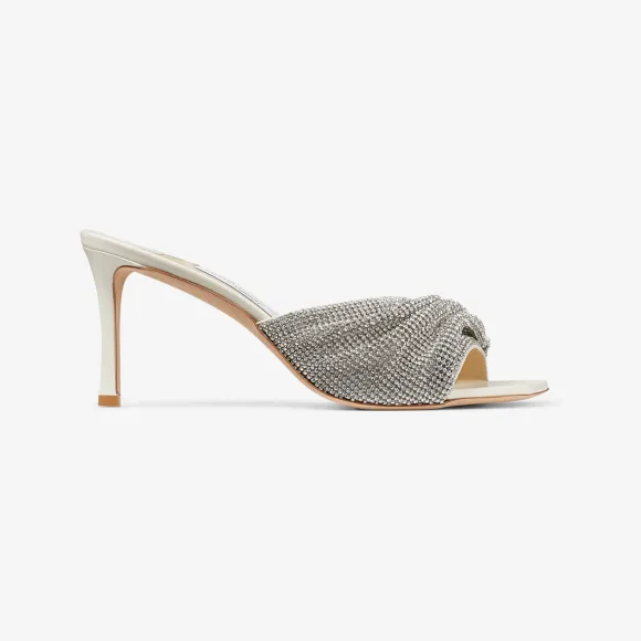 Jimmychoo/吉米周 NARIA MULE 75穆勒鞋-水晶网布饰拿铁色穆勒鞋 NARIAMULE75BIT0C8443