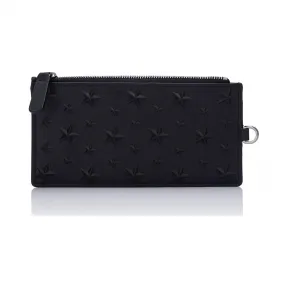 Jimmychoo/吉米周 黑色星形压纹磨面皮手机套  OBUPLUSBOO010003