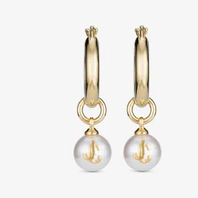 Jimmychoo/吉米周 PEARL HOOPS耳环-珍珠饰金色金属大圈耳环 PEARLHOOPSDXQ0C9456