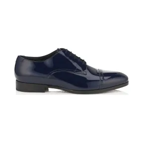 Jimmychoo/吉米周 统一蓝色漆皮系带鞋 PENNPAT041131