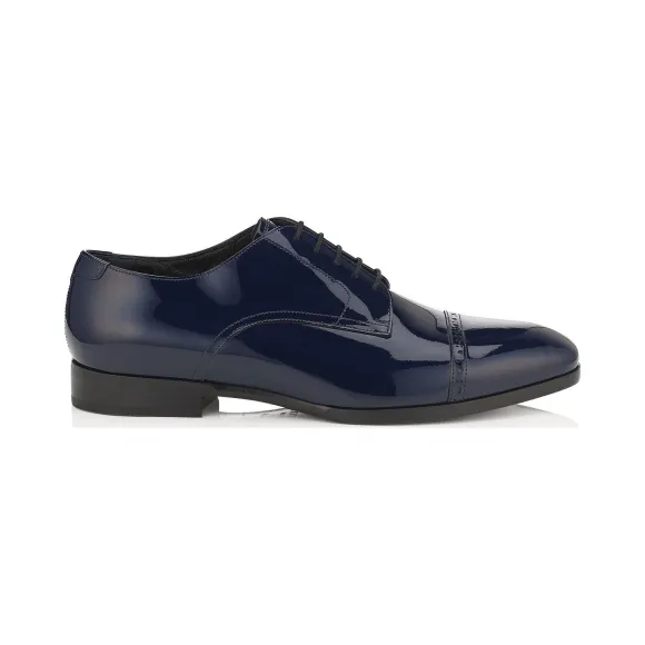 Jimmychoo/吉米周 统一蓝色漆皮系带鞋 PENNPAT041131