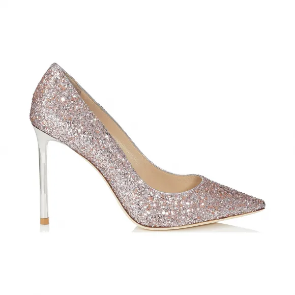 Jimmychoo/吉米周 紫色混色散色闪粉尖头高跟鞋  ROMY100KSZ051321
