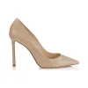 Jimmychoo/吉米周 裸色漆皮尖头高跟鞋 ROMY100PAT120008