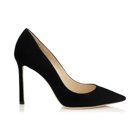 Jimmychoo/吉米周 黑色绒面尖头高跟鞋 ROMY100SUE010003
